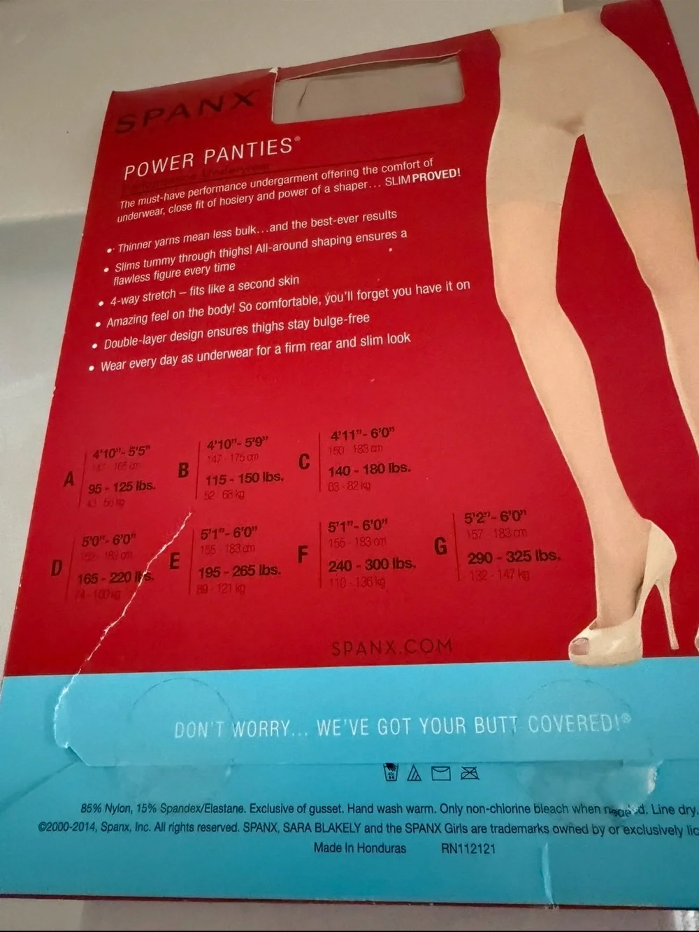 SPANX Power Panties Performance Underwear - Black & Aqua size is A
